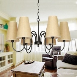 Lampadario a 6 luci in stile retrò contemporaneo a candela