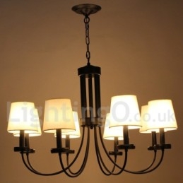 Lampadario a candela a 8 luci nero retrò contemporaneo