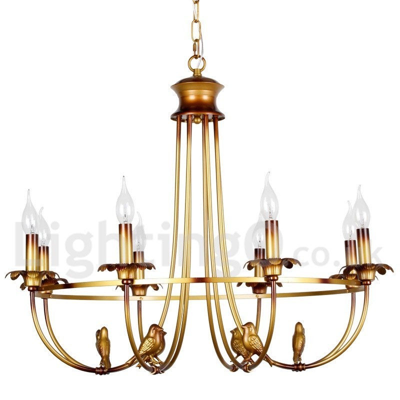 Lampadario rustico retrò a 8 luci in acciaio verniciato E14