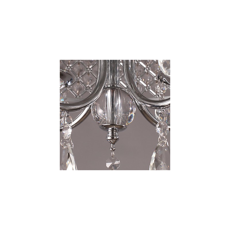 Lampadario classico in metallo cromato e cristallo