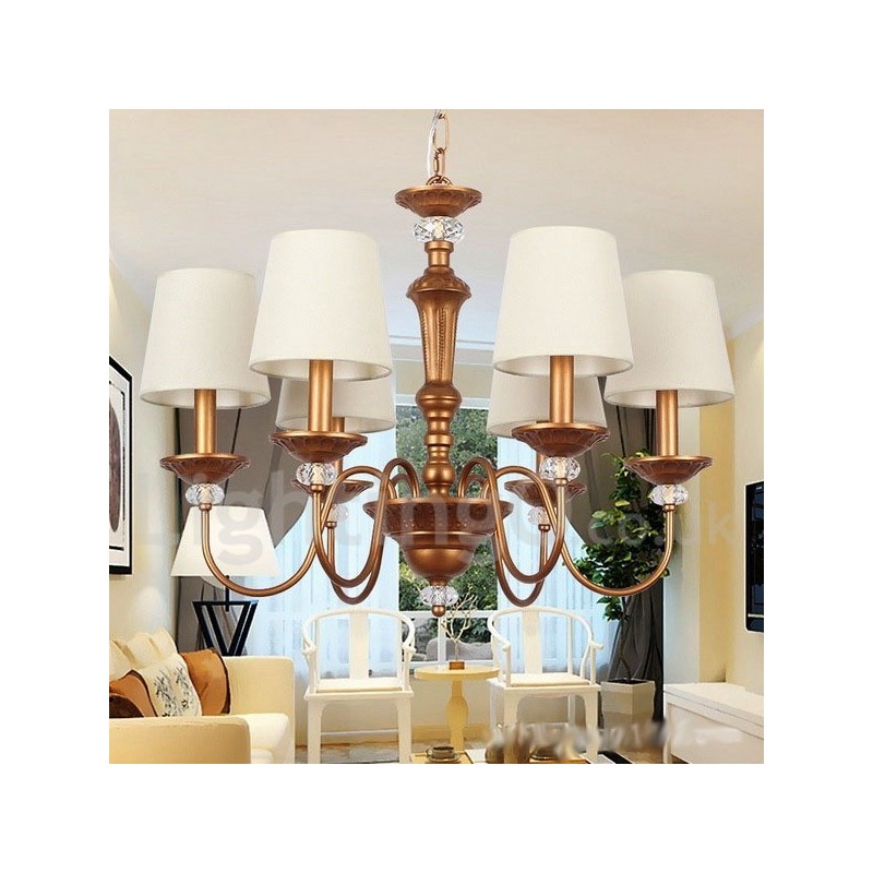 Lampadario retrò rustico nero a 6 luci