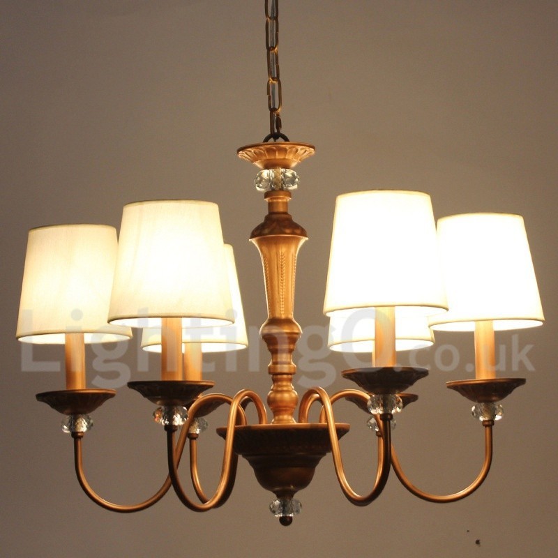 Lampadario retrò rustico nero a 6 luci