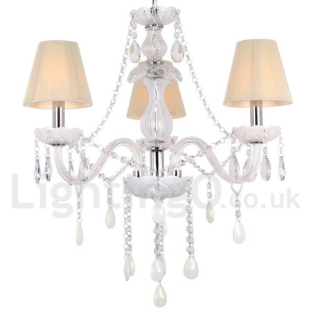 Lampadario classico a 3 luci in stile candela, cristallo K9 bianco