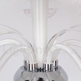 Lampadario contemporaneo a 8 luci in stile candela con cristallo K9 bianco