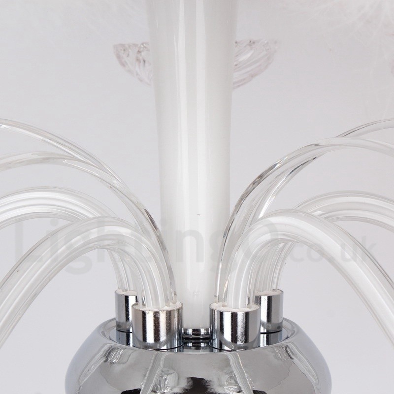 Lampadario contemporaneo a 6 luci in stile candela in cristallo K9 bianco
