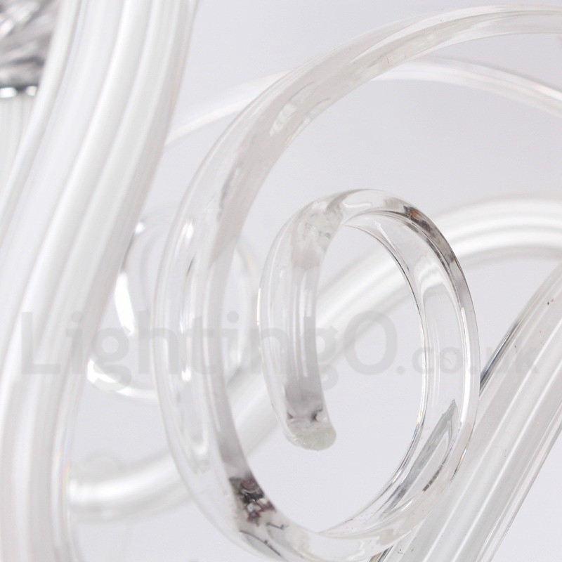 Lampadario contemporaneo a 6 luci in stile candela in cristallo K9 bianco