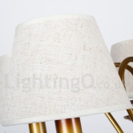 Lampadario a 3 luci rustico retrò moderno in acciaio con paralumi in tessuto E14