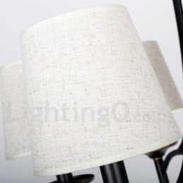Lampadario a candela nero retrò rustico a 6 luci