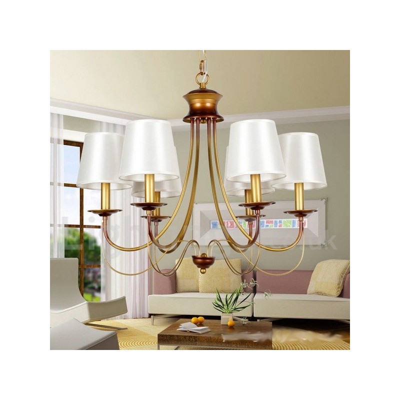 Lampadario a candela mediterraneo rustico moderno a 6 luci