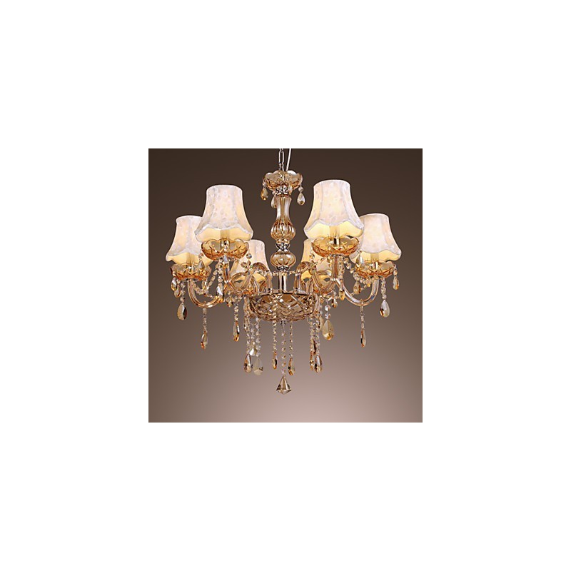 Lampadario classico europeo a 6 luci con cristallo K9
