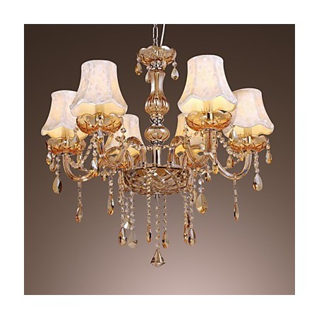 Lampadario classico europeo a 6 luci con cristallo K9