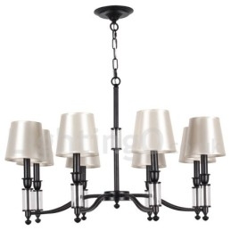 Lampadario retrò/vintage a 8 luci in stile candela nero