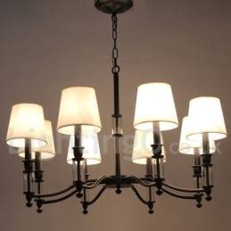 Lampadario retrò/vintage a 8 luci in stile candela nero