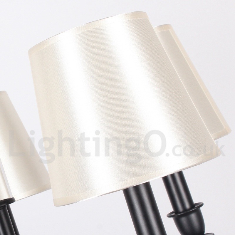 Lampadario retrò/vintage a 8 luci in stile candela nero