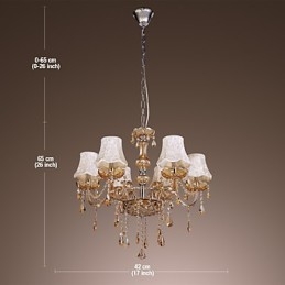 Lampadario classico europeo a 6 luci con cristallo K9