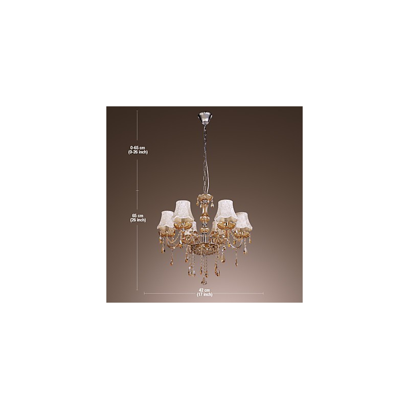 Lampadario classico europeo a 6 luci con cristallo K9