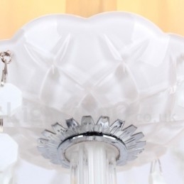 Lampadario a 6 luci in stile candela in cristallo bianco K9