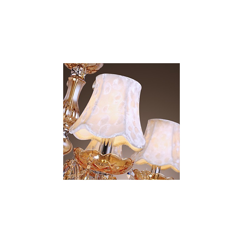 Lampadario classico europeo a 6 luci con cristallo K9