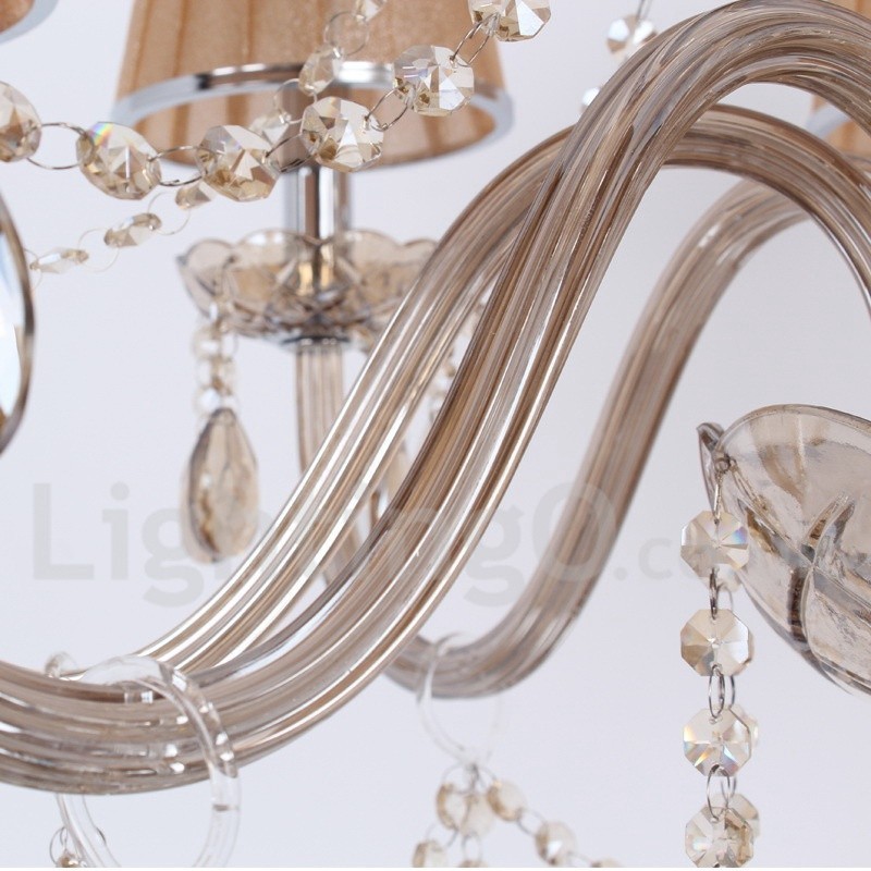 Lampadario a candela in cristallo K9 a 6 luci E14