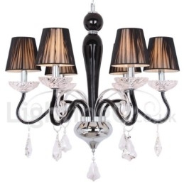 Lampadario contemporaneo a 6 luci stile candela in cristallo K9 bianco