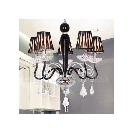 Lampadario contemporaneo a 5 luci stile candela in cristallo K9 bianco