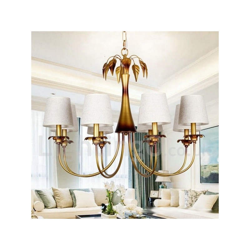 Lampadario rustico moderno contemporaneo a 8 luci in stile candela
