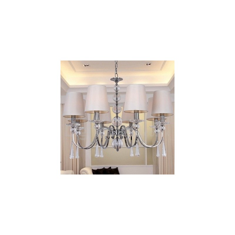 Lampadario contemporaneo a 8 luci stile candela in cristallo K9