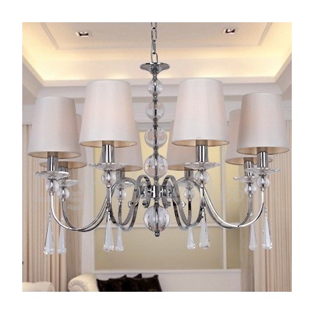 Lampadario contemporaneo a 8 luci stile candela in cristallo K9