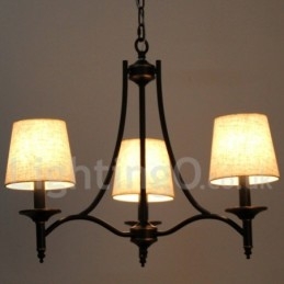 Lampadario a candela nero a 3 luci stile rétro rustico