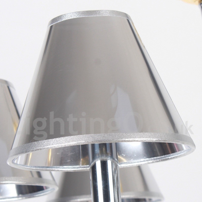 Lampadario a candela cromato moderno contemporaneo a 10 luci