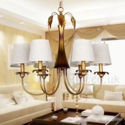 Lampadario rustico contemporaneo a 6 luci stile candela E14