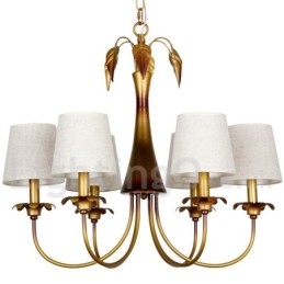 Lampadario rustico contemporaneo a 6 luci stile candela E14