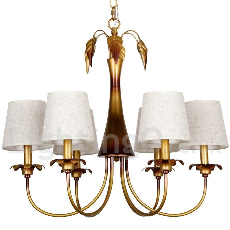 Lampadario rustico contemporaneo a 6 luci stile candela E14