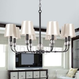 Lampadario a candela nero 8 luci stile rustico retrò contemporaneo