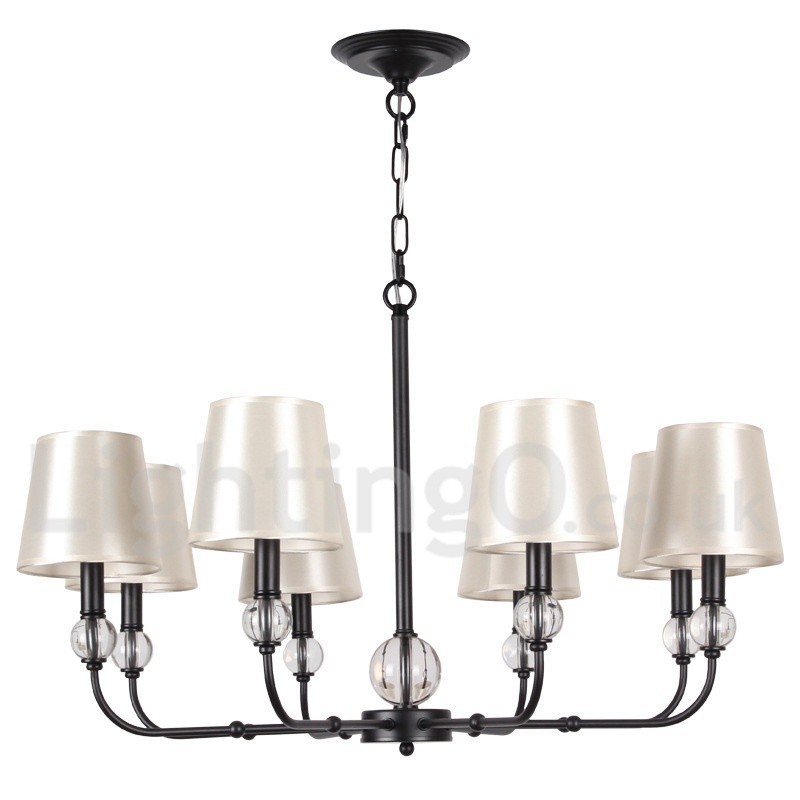 Lampadario a candela nero 8 luci stile rustico retrò contemporaneo