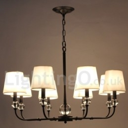 Lampadario a candela nero 8 luci stile rustico retrò contemporaneo