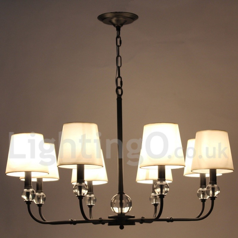 Lampadario a candela nero 8 luci stile rustico retrò contemporaneo