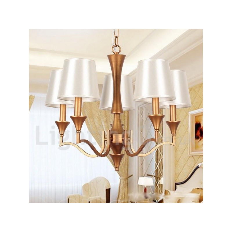 Lampadario a 5 luci in stile mediterraneo rustico a candela