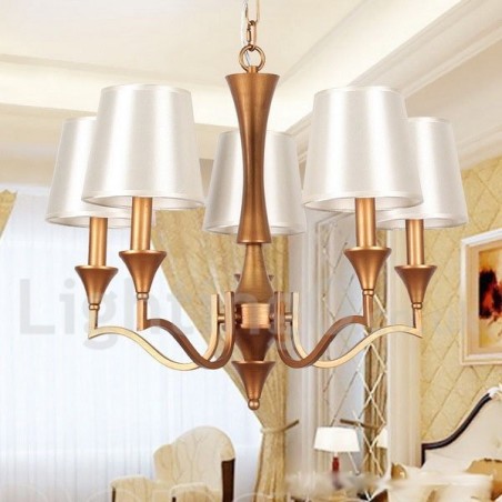 Lampadario a 5 luci in stile mediterraneo rustico a candela
