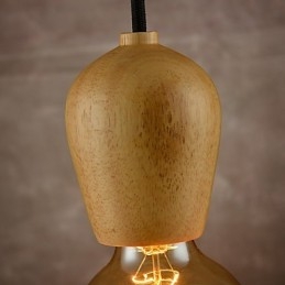 Lampadario mini moderno contemporaneo in legno e bambù