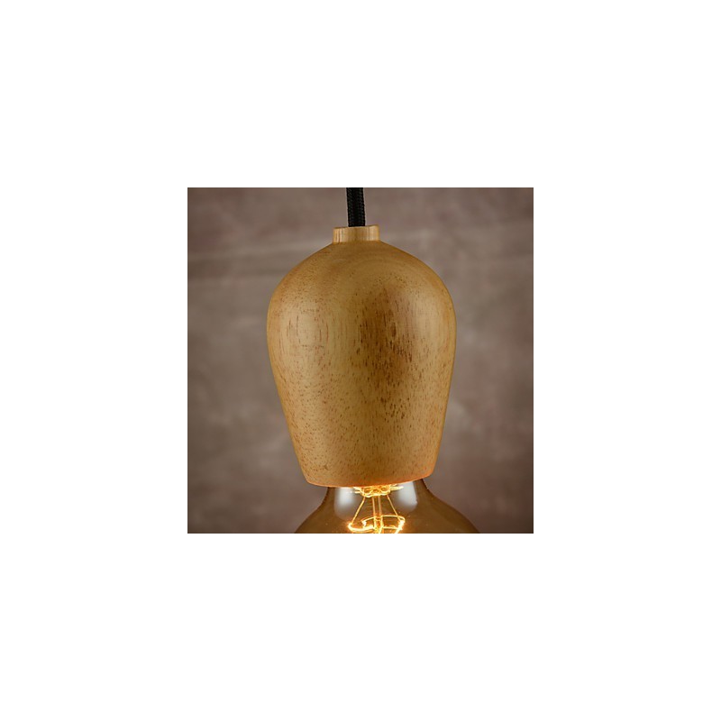 Lampadario mini moderno contemporaneo in legno e bambù