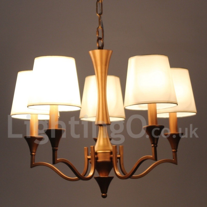 Lampadario a 5 luci in stile mediterraneo rustico a candela
