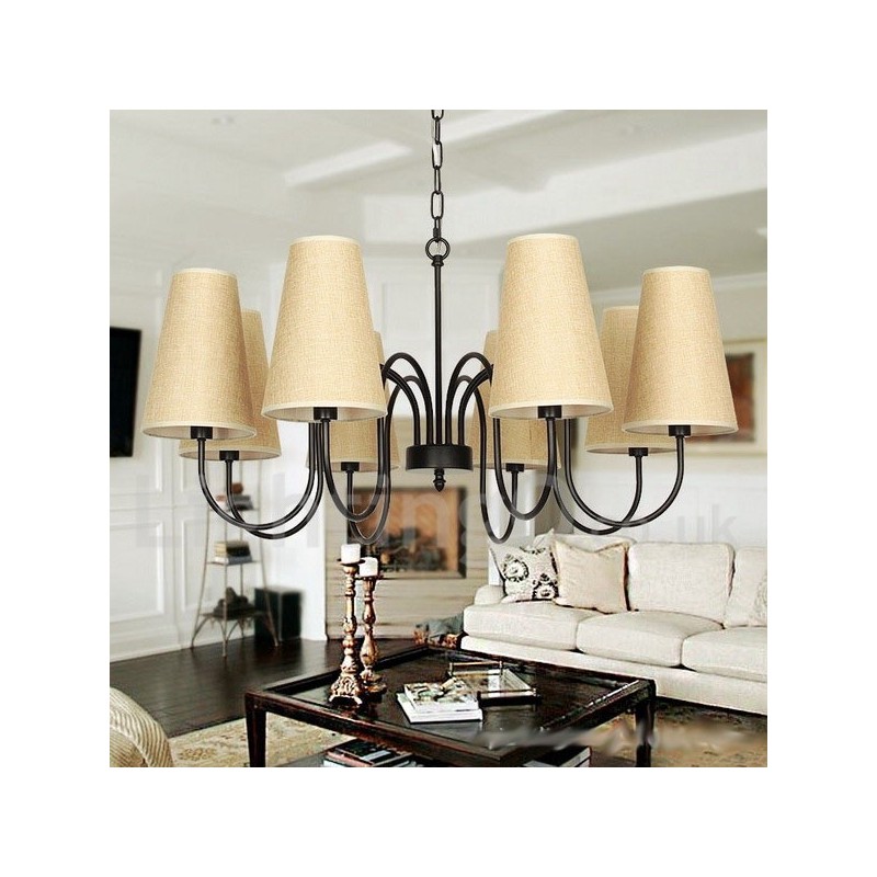 Lampadario a candela rustico mediterraneo contemporaneo a 8 luci