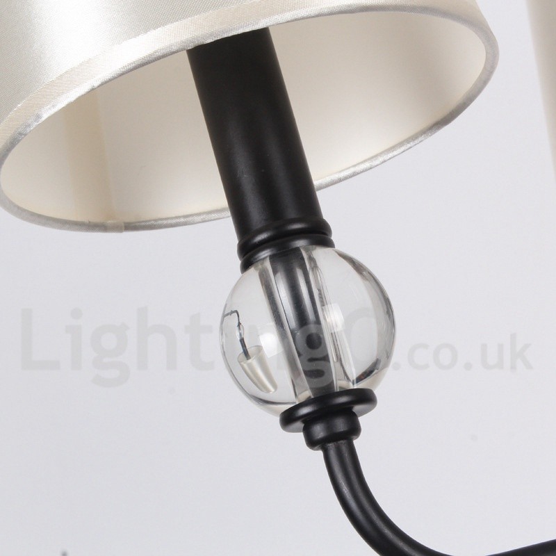 Lampadario contemporaneo nero grande a 2 livelli con 12 luci stile candela