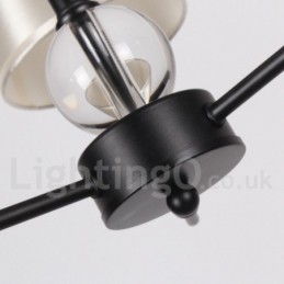 Lampadario contemporaneo nero grande a 2 livelli con 12 luci stile candela