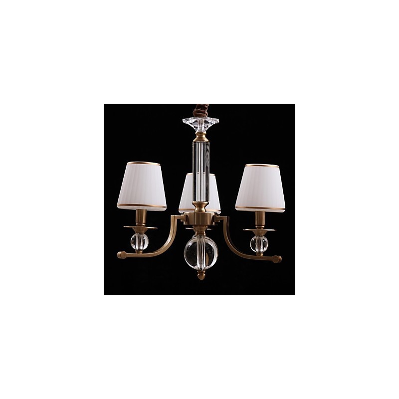 Lampadario contemporaneo in metallo bronzo e cristallo
