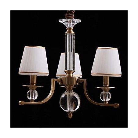 Lampadario contemporaneo in metallo bronzo e cristallo