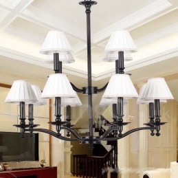 Lampadario a candela retrò rustico a 2 livelli 12 luci E14