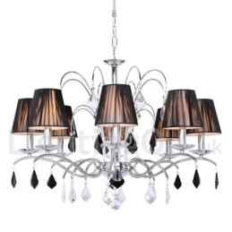 Lampadario a candela contemporaneo in cristallo K9 a 8 luci