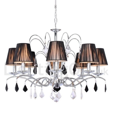 Lampadario a candela contemporaneo in cristallo K9 a 8 luci